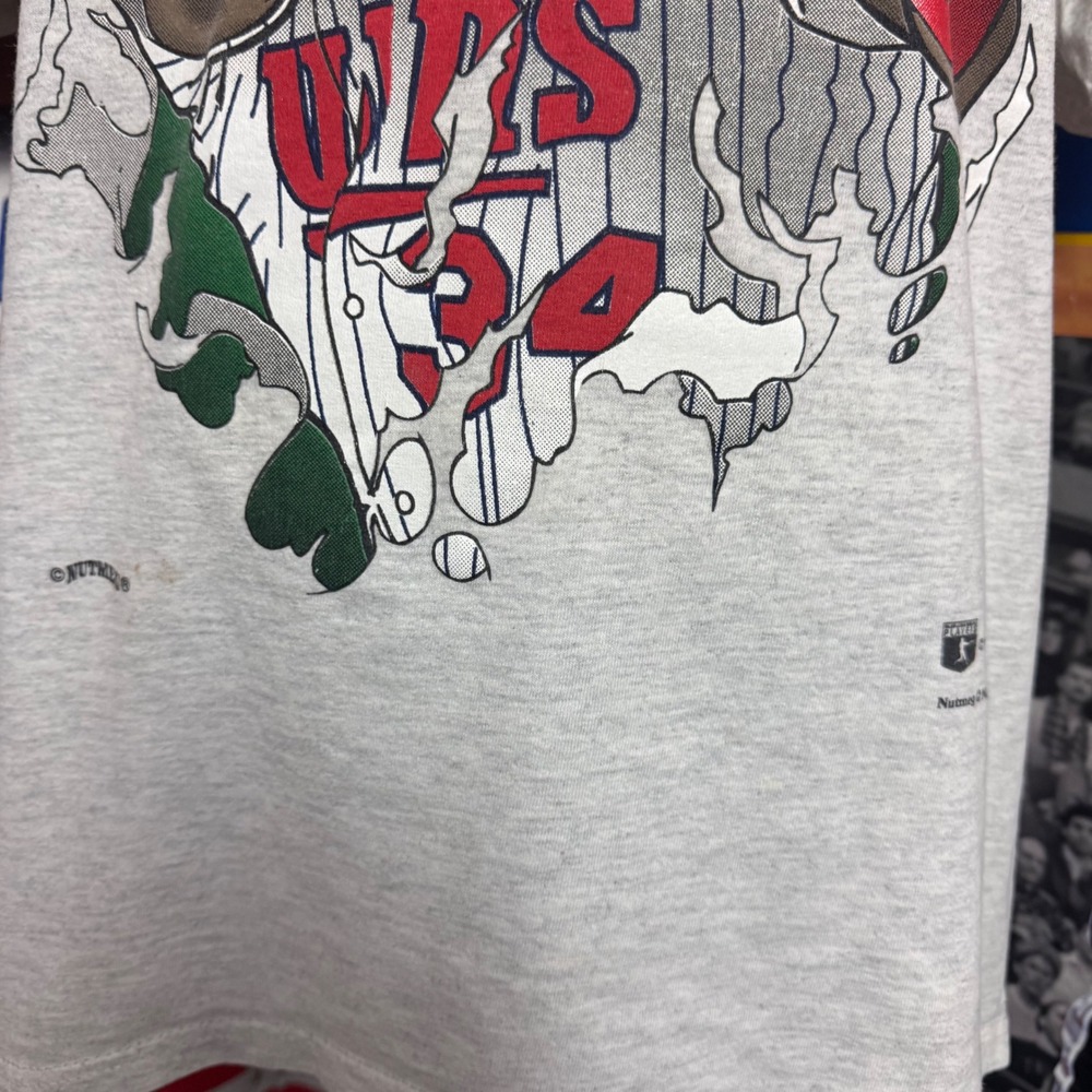 Vintage 90s Minnesota Twins Kirby Puckett Nutmeg Break Through MLB Tee Sz Large - Picture 3 of 6